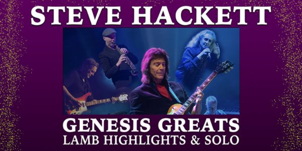 Composite image of Steve Hackett and his band members playing instruments