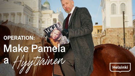 Kuvakaappaus Welcome Pamela -kampanjasta.