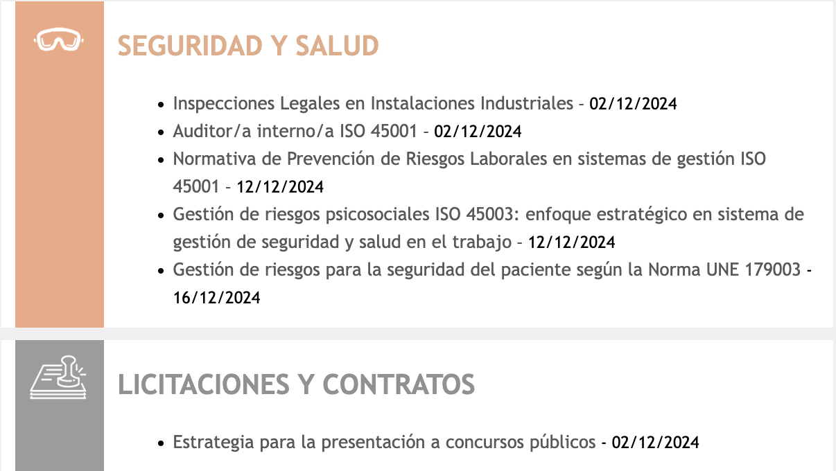 Seguridad y salud Licitaciones