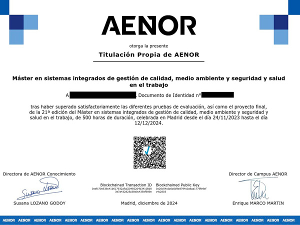 Certificaciones AENOR