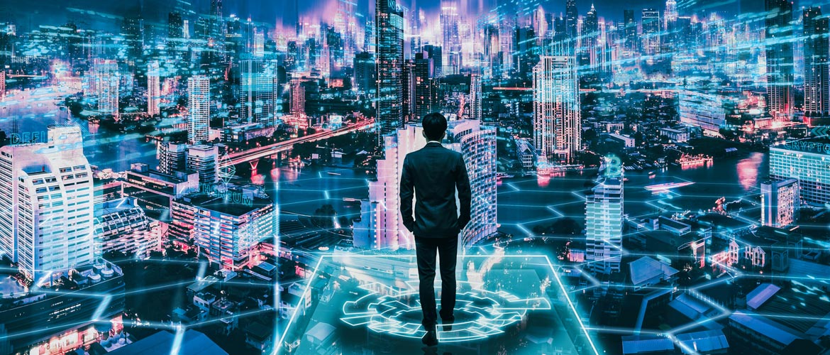 Mann im Anzug steht mit dem Rücken zu Kamera vor einer futuristischen StadtEs steht für zentrale Themen wie IT-Vertragsrecht, Datenschutzrecht (DSGVO), Künstliche Intelligenz, Plattformregulierung und digitale Geschäftsmodelle – praxisnah aufbereitet für Juristinnen und Juristen in der digitalen Transformation