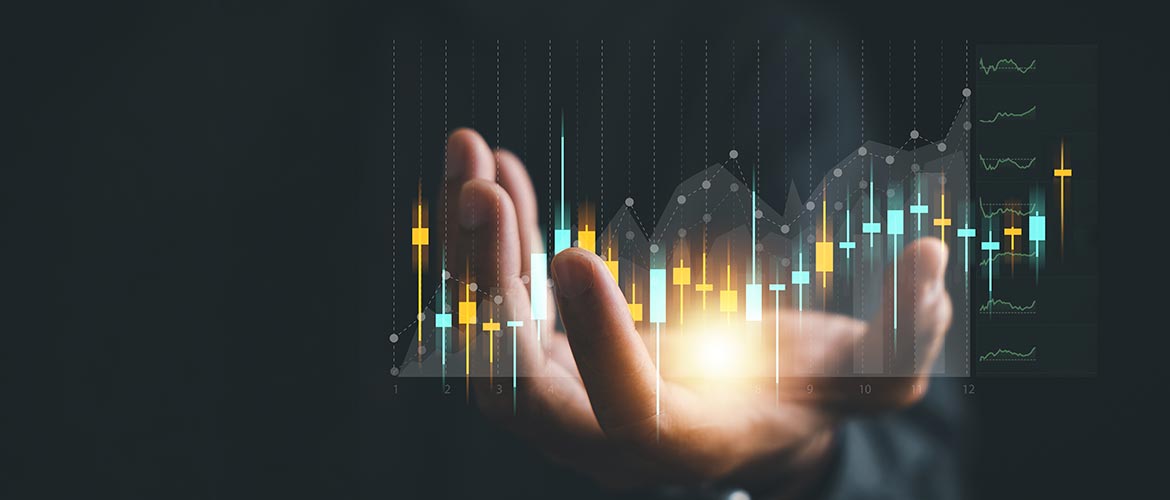 Symbolische Hände mit leuchtenden Finanz‑ und Datencharts, digitales Wachstum, Medienrecht, Urheberrecht, Datenanalyse, Innovation. Fotorealistische Darstellung empfohlen.