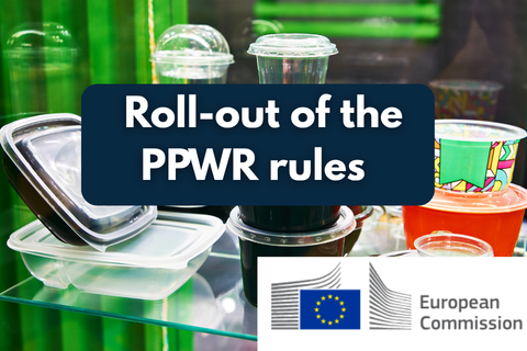 Roll-out of the PPWR rules. European Commission logo