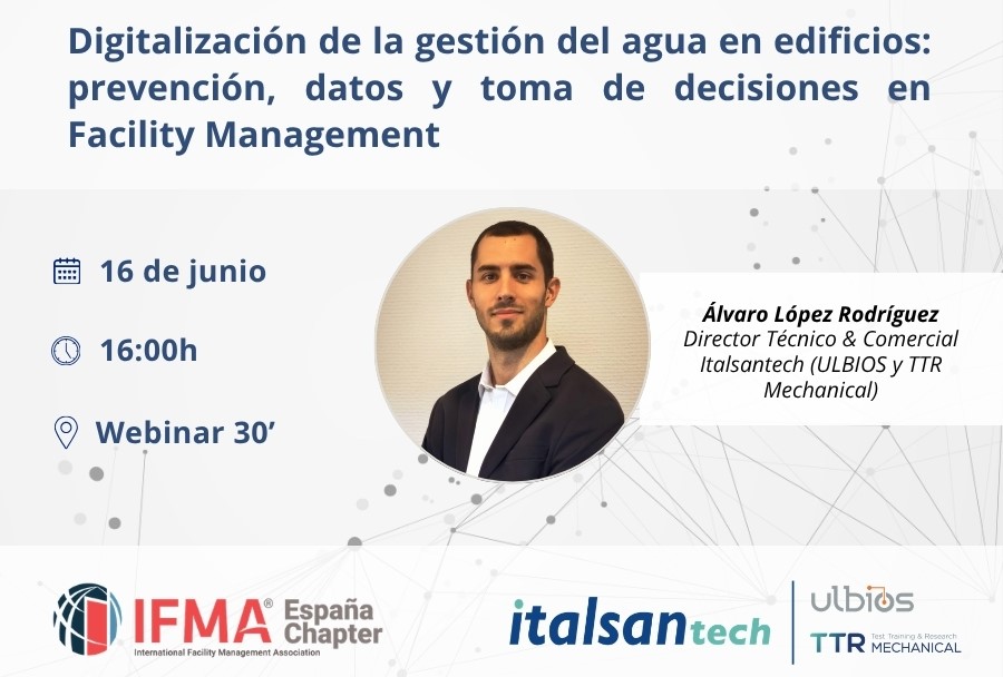 Webinar IFMA e Italsantech sobre digitalización de la gestión del agua en edificios