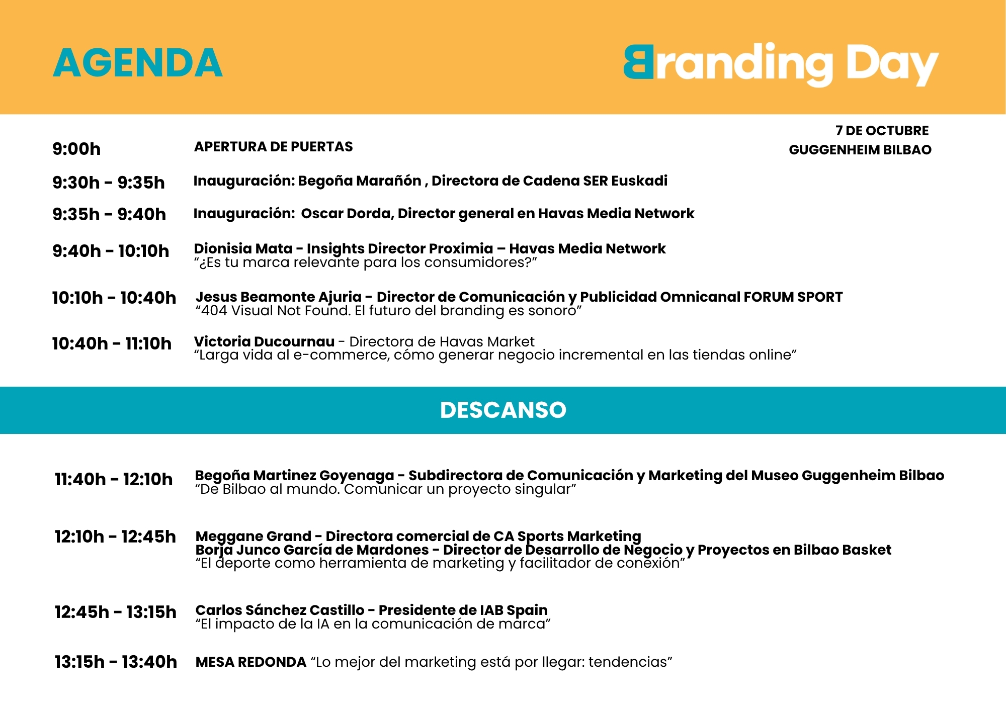 Agenda Branding Day Bilbao 2025