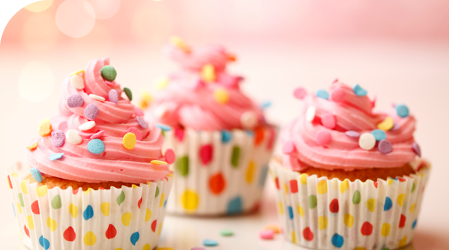 colorful cup cakes