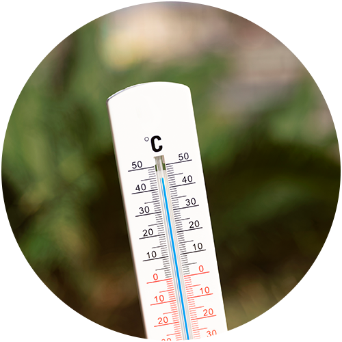 Thermometer, dass mehr als 40 Grad Celsius anzeigt