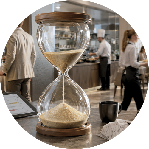 Sanduhr in einem Restaurant
