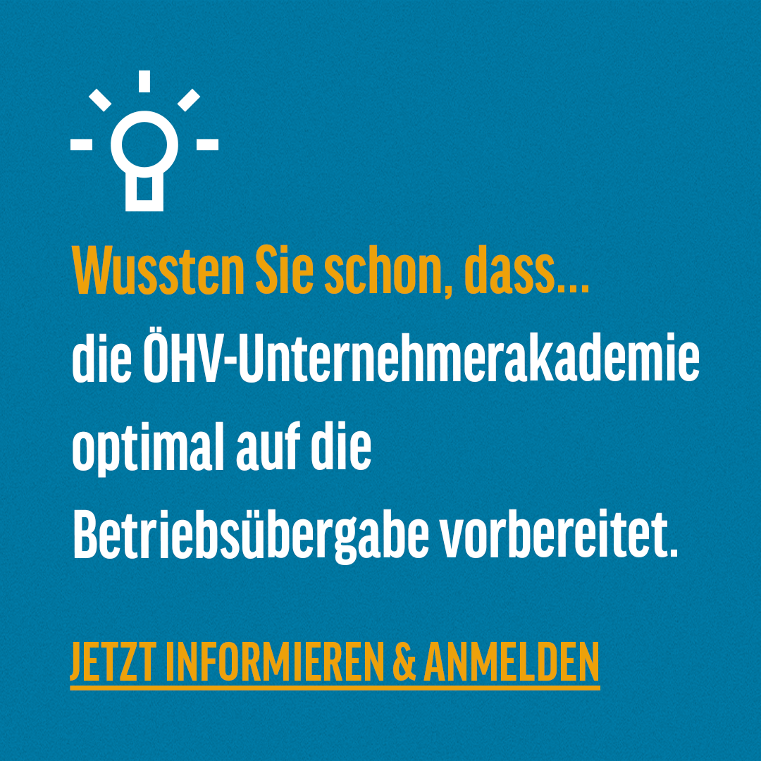Wussten Sie schon dass die UNA optimal auf die Betriebsübergabe vorbereitet?