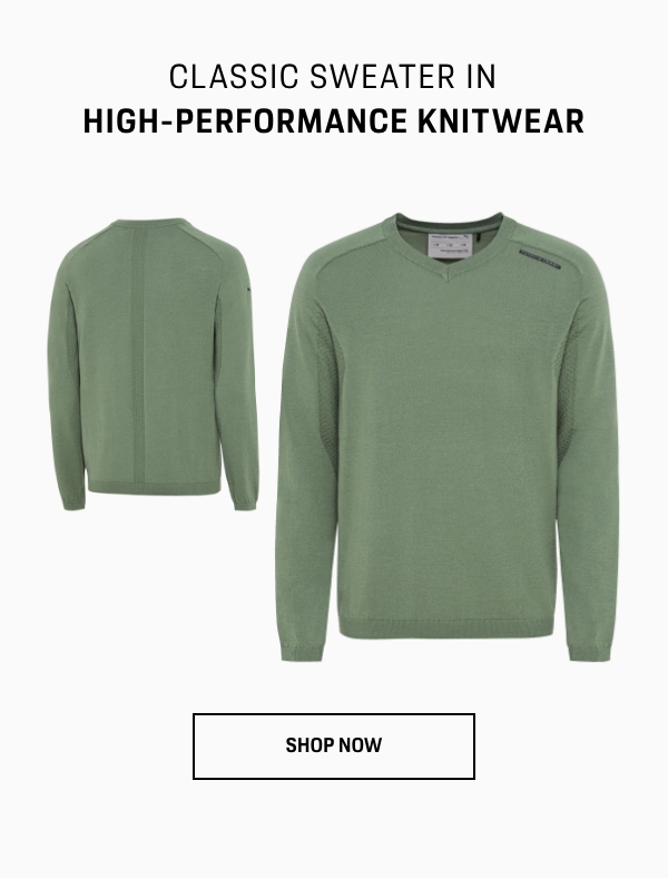 CLASSIC SWEATER IN HIGH-PERFORMANCE KNITWEAR SHOP NOW 