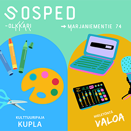 Kuvallinen mainos Sosped-olkkarista.