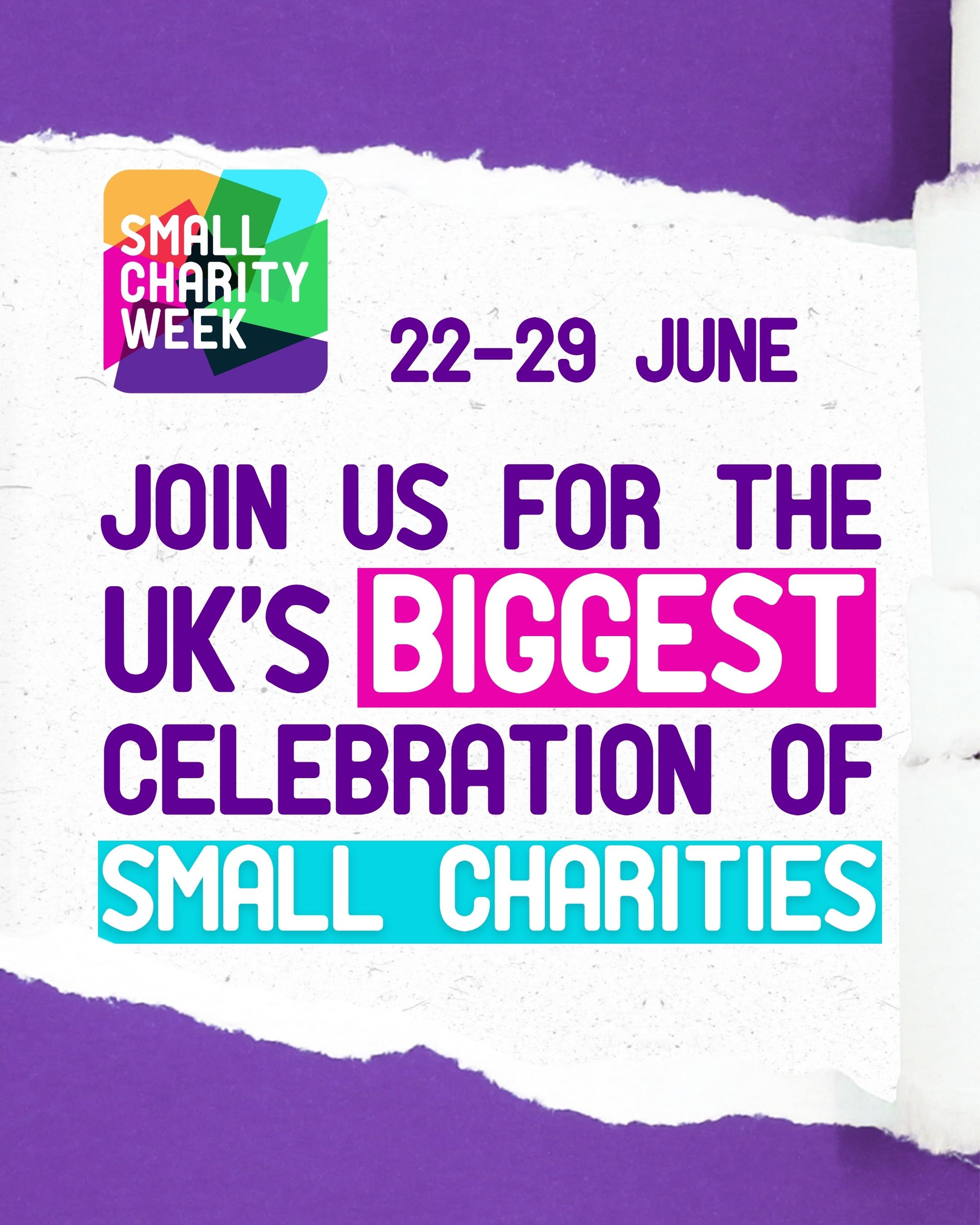 An image promoting Small Charity Week, 22-29 June