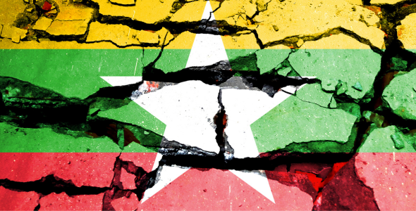 Gebroken vlag van Myanmar