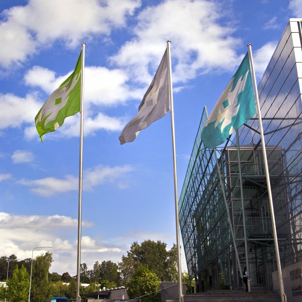 three flags up on three flag poles