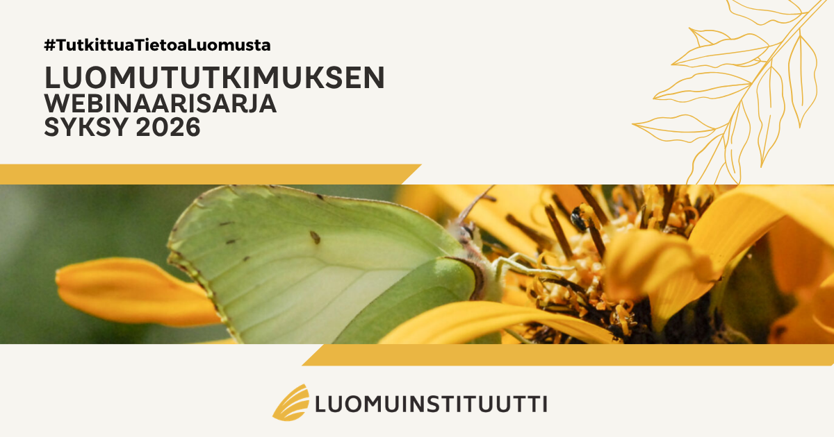 Luomututkimuksen webinaarisarja syksy 2026 banneri.