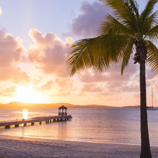 The dock at Jumby Bay Island