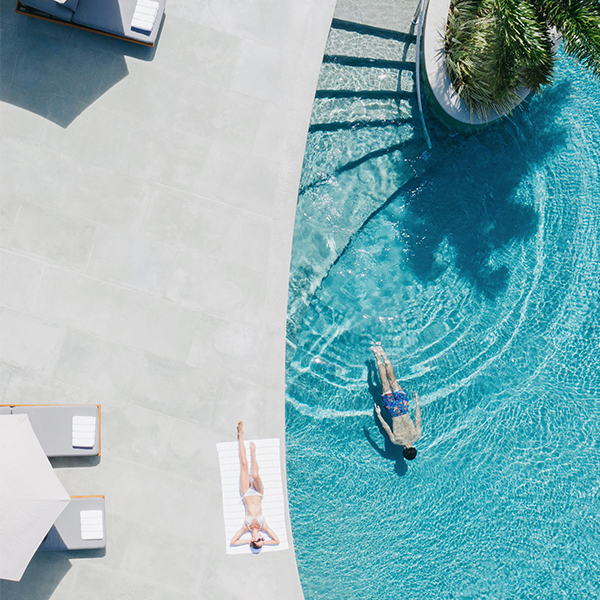 Couple at pool 