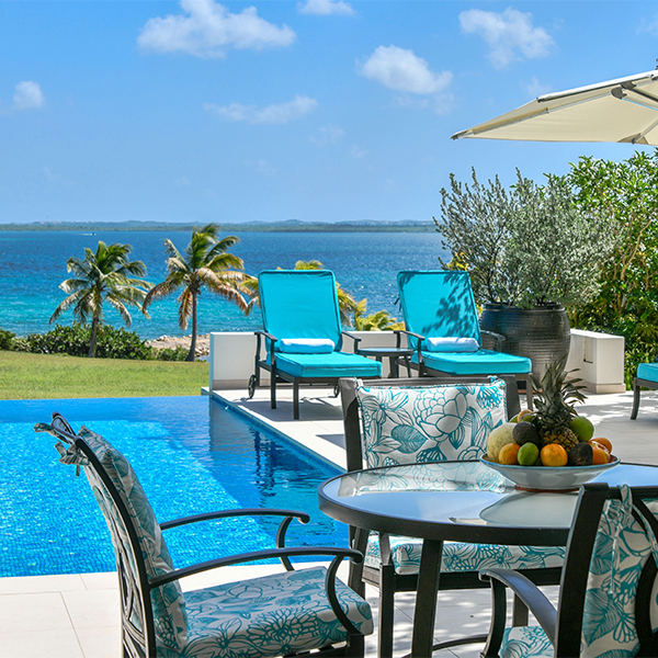 poolside view of villa 