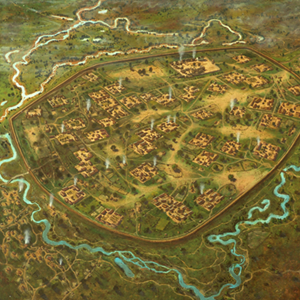 Een reconstructie van de 9e-eeuwse nederzetting