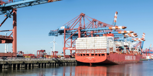 container ship in a harbour